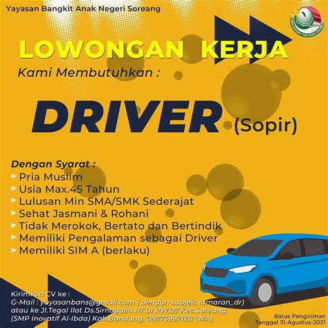 Lowongan Kerja Driver Bandung B1 Bandung April 2022 Info Loker