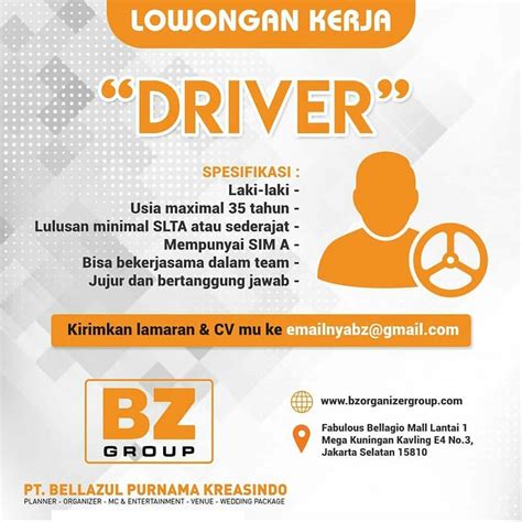 Lowongan Kerja Driver Di Jakarta