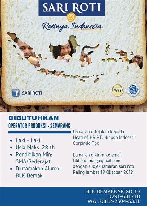 Lowongan Kerja Sari Roti Medan April 2019