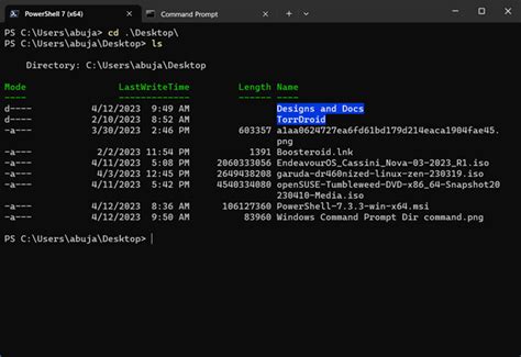 ls command in cmd