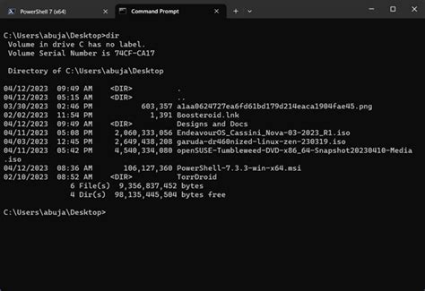 ls equivalent command in cmd