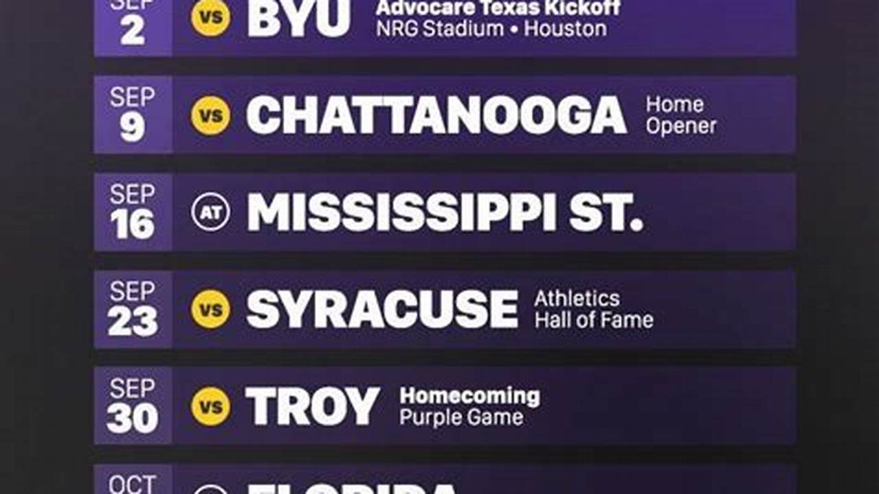 Lsu Scheduling For Fall 2024