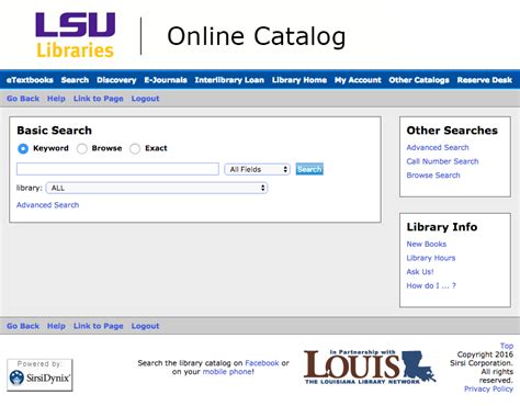 Lsu Library Catalog
