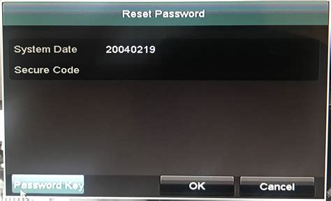 Password Reset from the LTS Patinum NVR/DVR