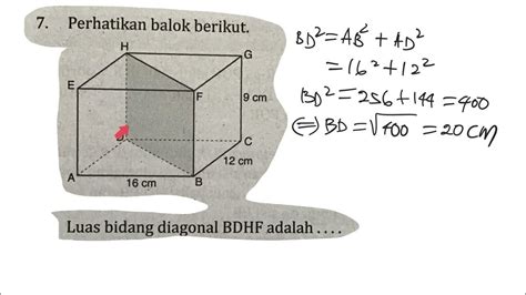 Luas Bidang Diagonal BDHF Adalah…