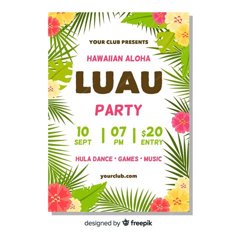 Free Hawaiian Luau Flyer Template Of Club Starz orange County Sunday