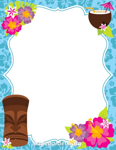 Luau Border Free Printable