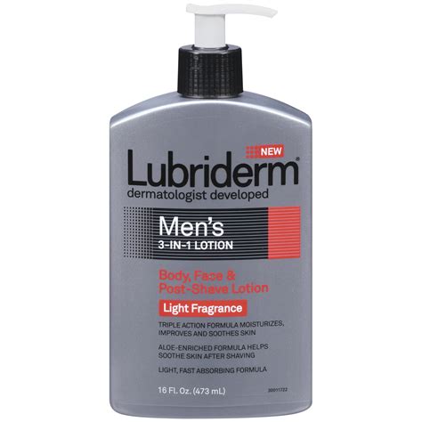 lubriderm mens 3 in 1 lotion light fragrance