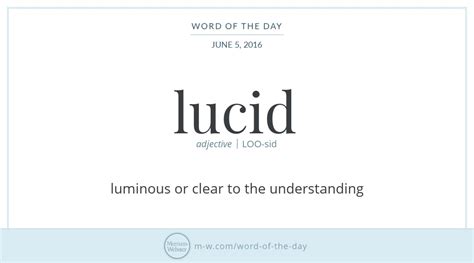 lucid definition merriam webster