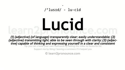 lucid definition sentence
