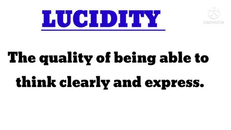 lucidity meaning in english