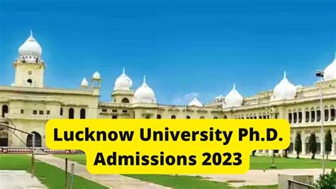 lucknow university phd 2023