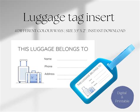 Luggage Tag Insert
