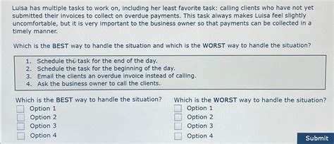 luisa has multiple tasks to work on