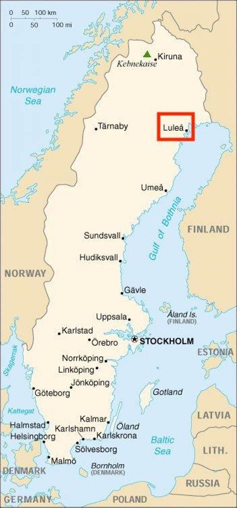 Luleã¥ Karta Sverige Sverigekarta