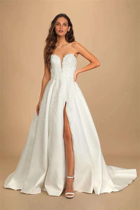 lulus wedding dresses strapless