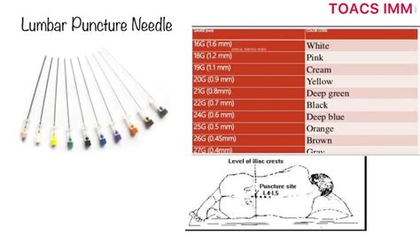 Topics Lumbar Puncture Needle Colour Code More