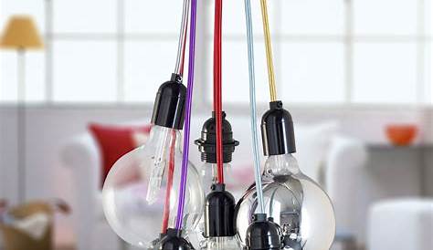 Luminaire Cable Ampoule Suspension Design Avec Grosse Et Fil