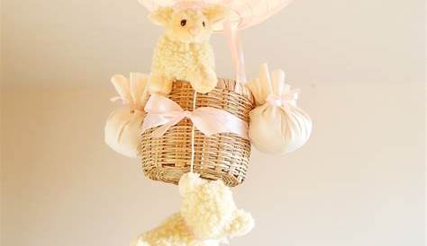 Lampe montgolfière enfant bébé mouton fille rose