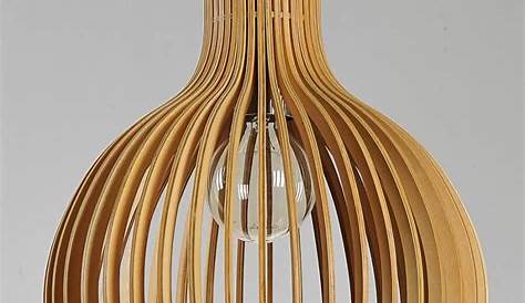 Suspension Luminaire / Bois / Style Scandinave / 41 cm de