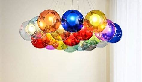 Suspensions boules en verre coloré Luminaires