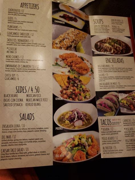 luna mexican bar and grill murrells menu