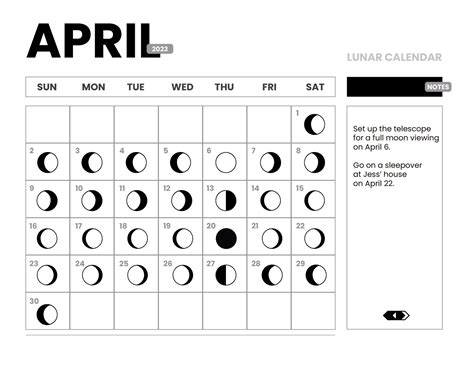 lunar calendar april 2023