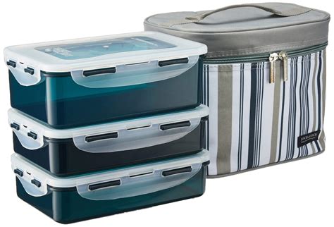 Buy Lock&Lock Red Plastic 6piece Lunch Box Set Online Lunch Boxes