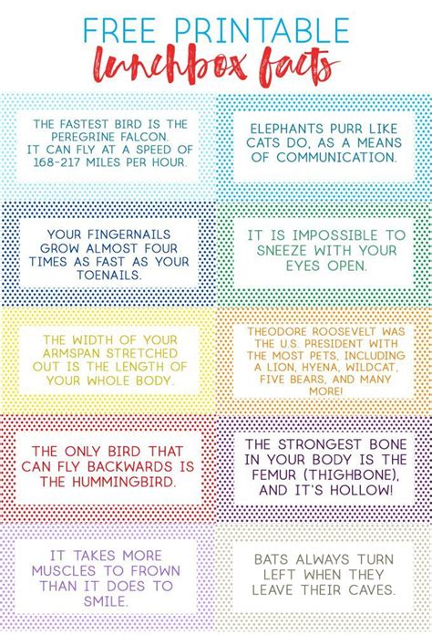 Free Printable Lunchbox Notes