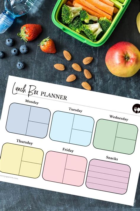 printable lunch box planner Google Search Lunch box, Lunch, Planner