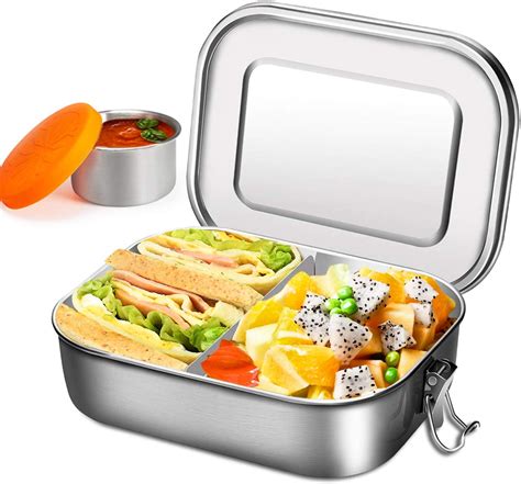 Stainless steel lunch boxes with dividers for making zero waste school