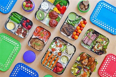 Lunchbots Stainless Steel Lunch Box Bento Trio Stainless Steel Lid