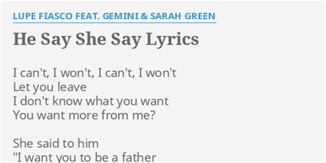 Lupe FiascoHe Say She Say lyrics YouTube