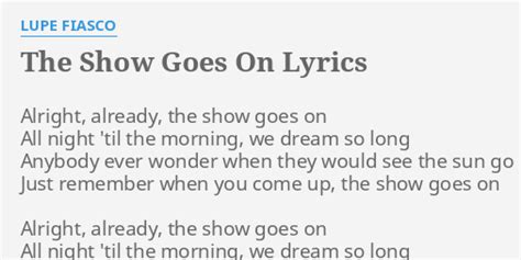lupe fiasco the show goes on lyrics