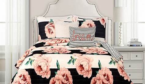 Lush Decor Amara Watercolor Rose Floral Polyester Reversible Quilt