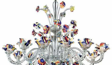 Lustre En Verre De Murano Moderne , élégant 5 Lumières