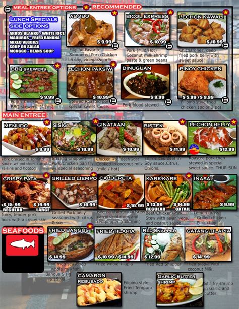 lutong pinoy menu filipino food