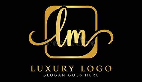 Luxury Lm Logo Gold LM Initial . Frame Emblem Ampersand Deco Ornament