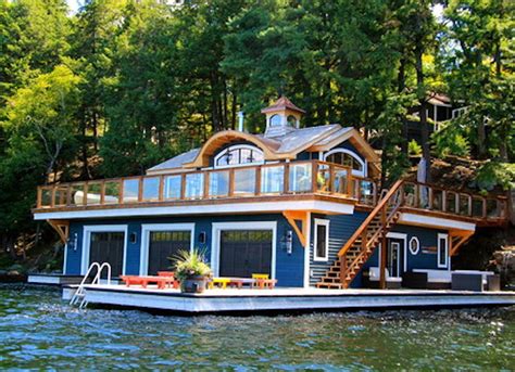 luxury blue boat houses