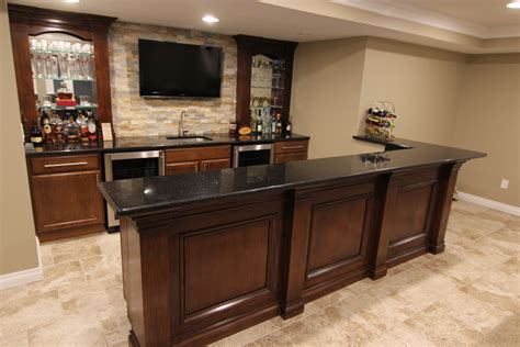 luxury finished basement with bar