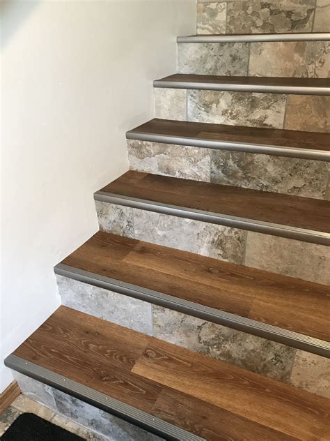 luxury vinyl tile stair tread
