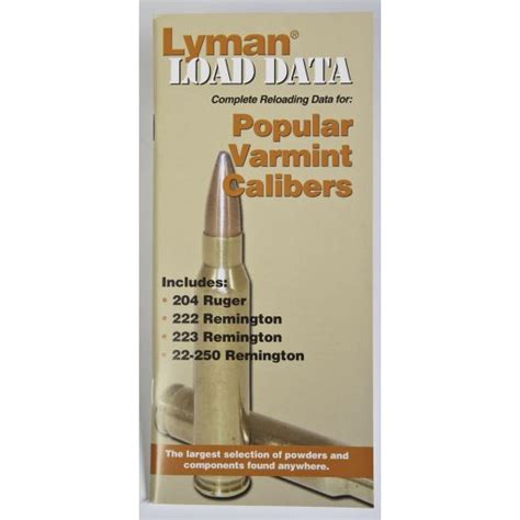 Lyman Load Datapopular Varmint Calibers
