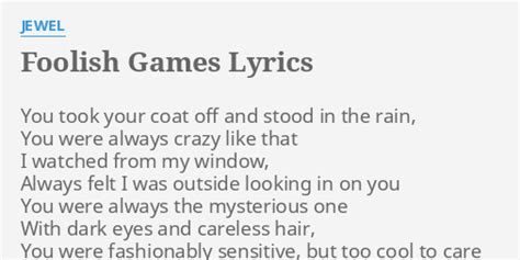 lyrics foolish games