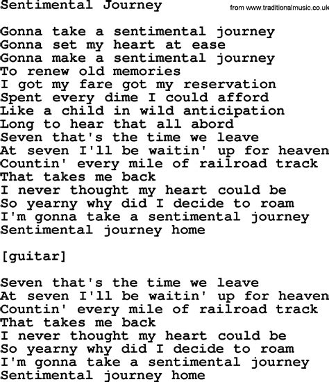 lyrics for sentimental journey