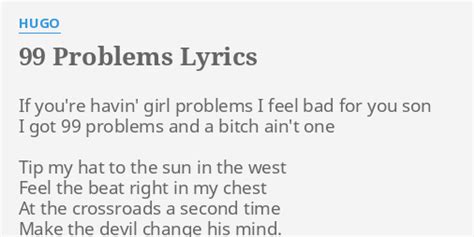 Lyrics Hugo 99 Problems