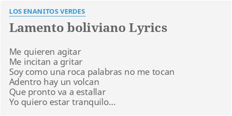 Lamento Boliviano Letra Enanitos verdes YouTube