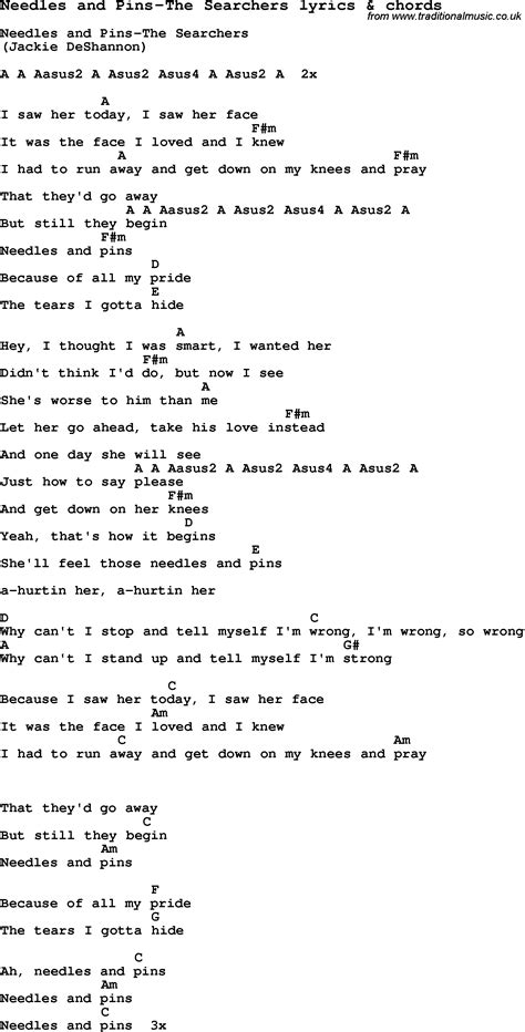 Needles And Pins Lyrics LyricsWalls