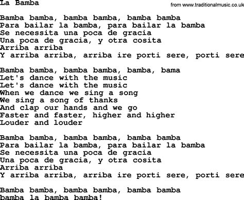 lyrics of la bamba in english