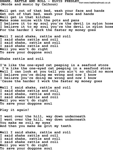 Bill Haley & His Comets Shake, Rattle and Roll (lyrics) YouTube