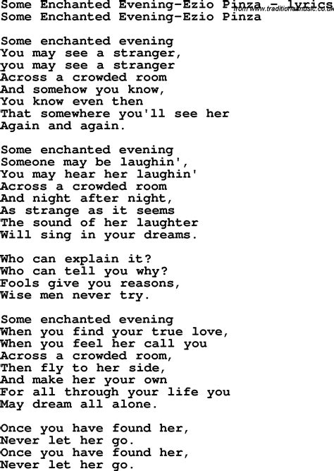 lyrics some enchanted evening